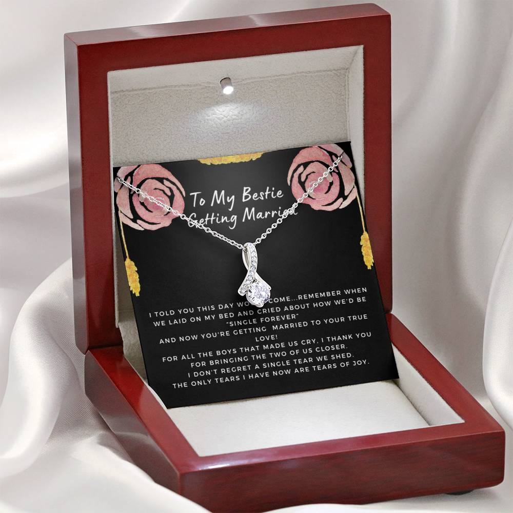 Gift for Bestie Getting Married | Necklace, BFF Wedding, Bridal Shower Gift for Bride, From Best Friend, Soulmate, Best Friends Quote, Sister Getting Married, Beauty Rose C