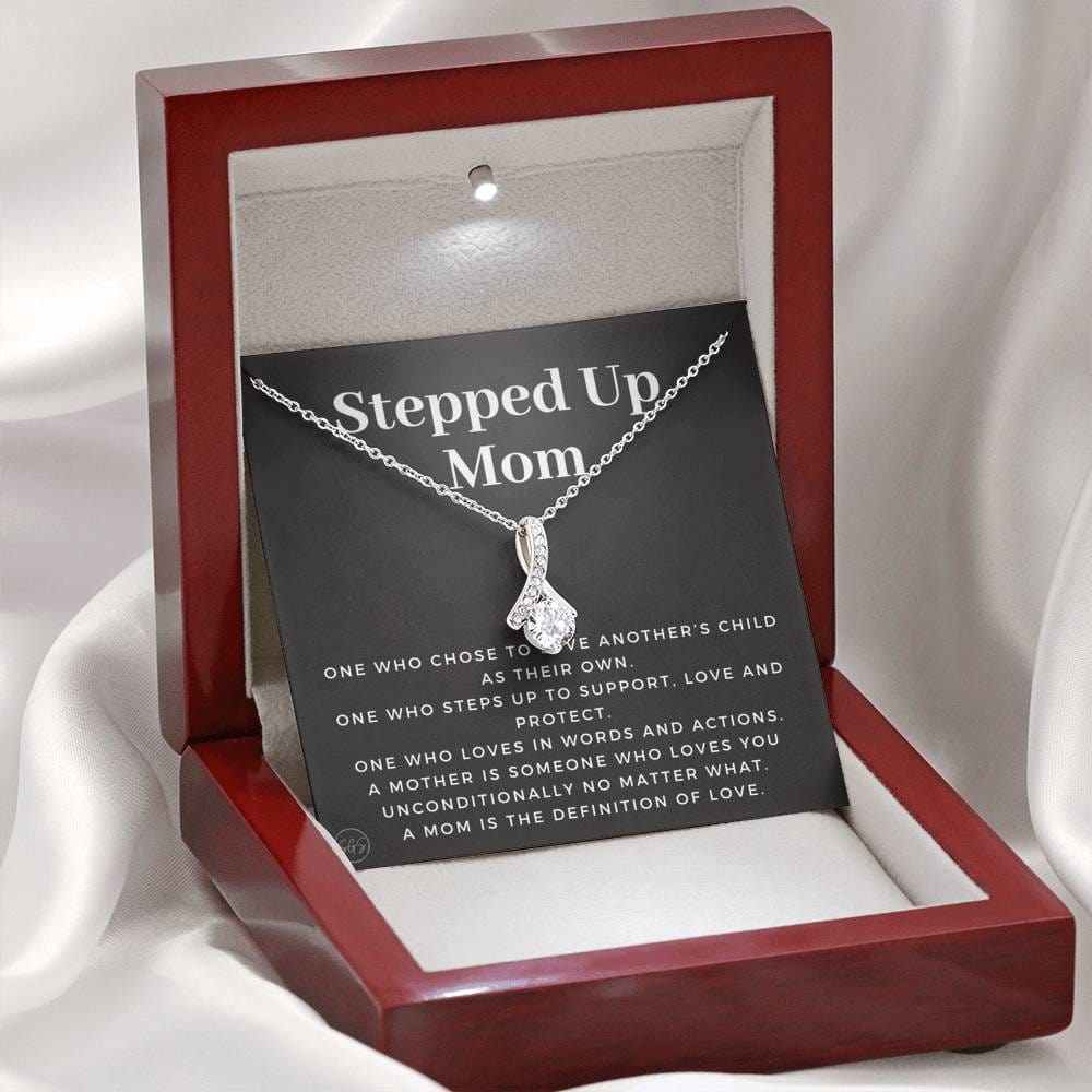 Stepped Up Mom | Gift for Stepmom, Bonus Mom, Stepmother, Mother's Day Present, Grandma, Second Mama, From Step Daughter Son, Christmas, Birthday, Foster 1105bB