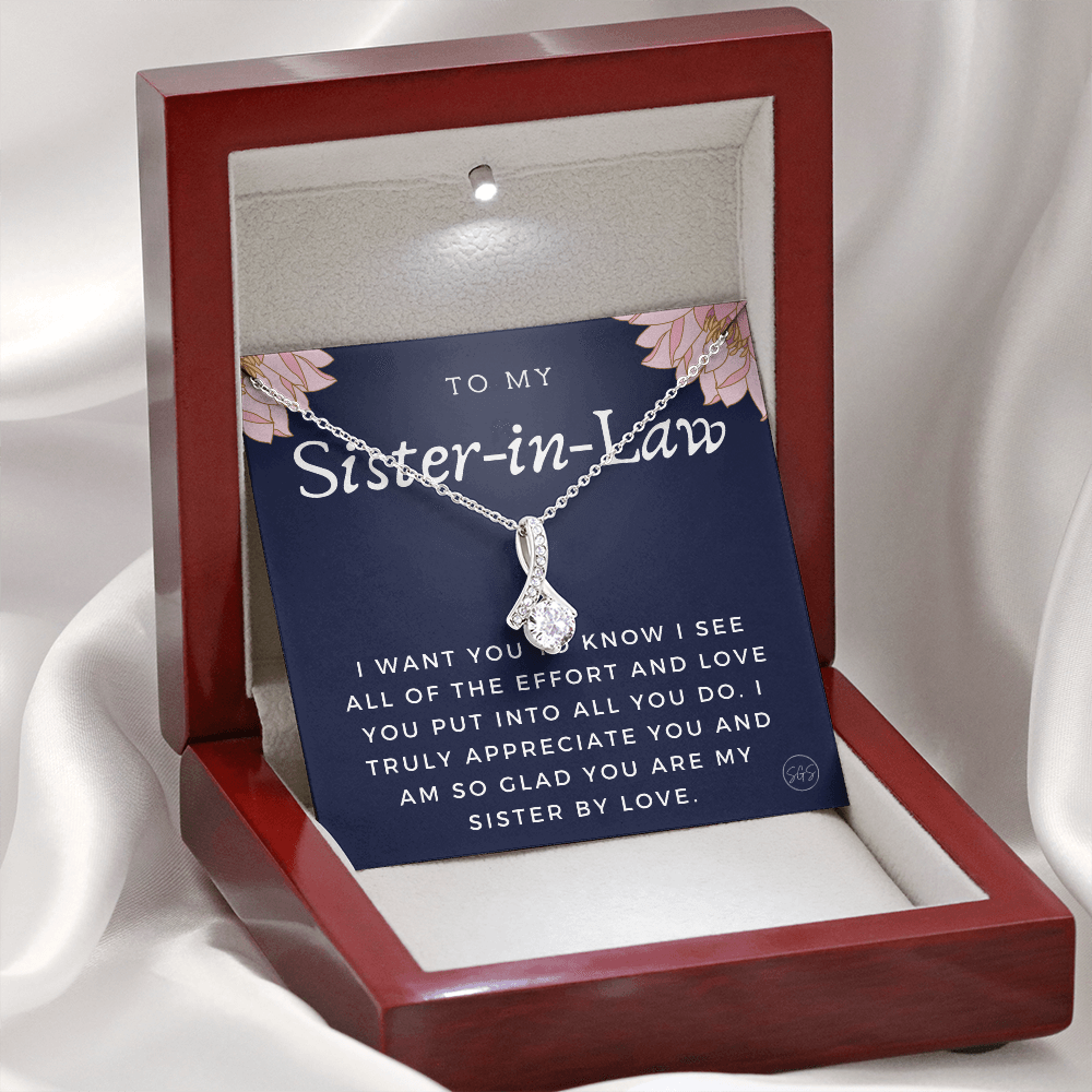 Sister-in-Law Gifts | Husband's Sister, Wife's Sister, Christmas Gift for Sister in Law, Birthday, Wedding, Future Sister Necklace 1103gBA