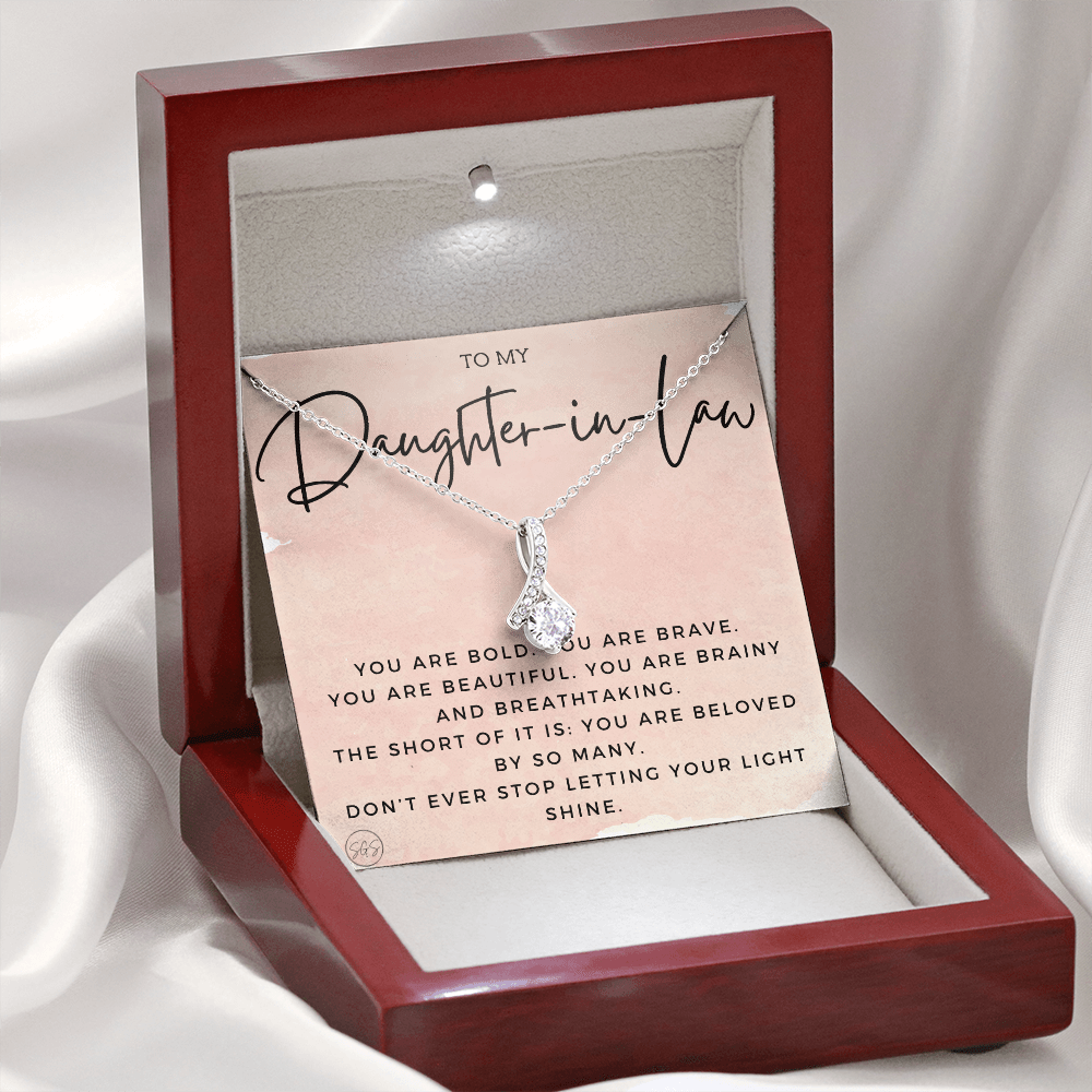 Daughter in Law Gift | Future DIL, Bonus Daughter, From Mother in Law, Father in Law, In Laws, For the Bride, Son's Wife, Fiance 1012DILhbA