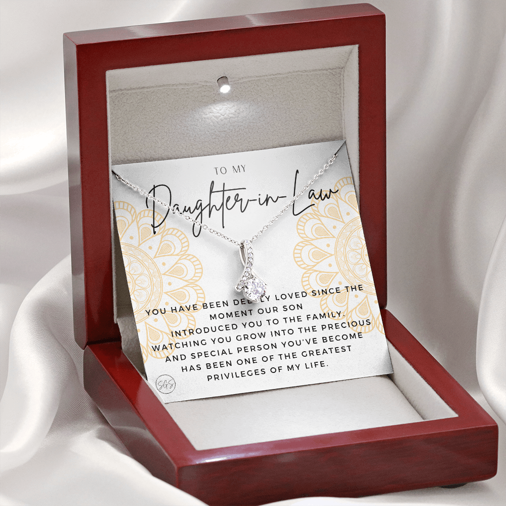 Daughter in Law Gift | Future DIL, Bonus Daughter, From Mother in Law, Father in Law, In Laws, For the Bride, Son's Wife, Fiance 1012DILfbA