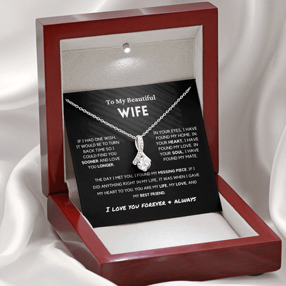 Soulmate - Missing Piece - Eternal Hope Necklace | Romantic Gift for Wife, Fiancé, Girlfriend, Valentine's Day Present 0201cB