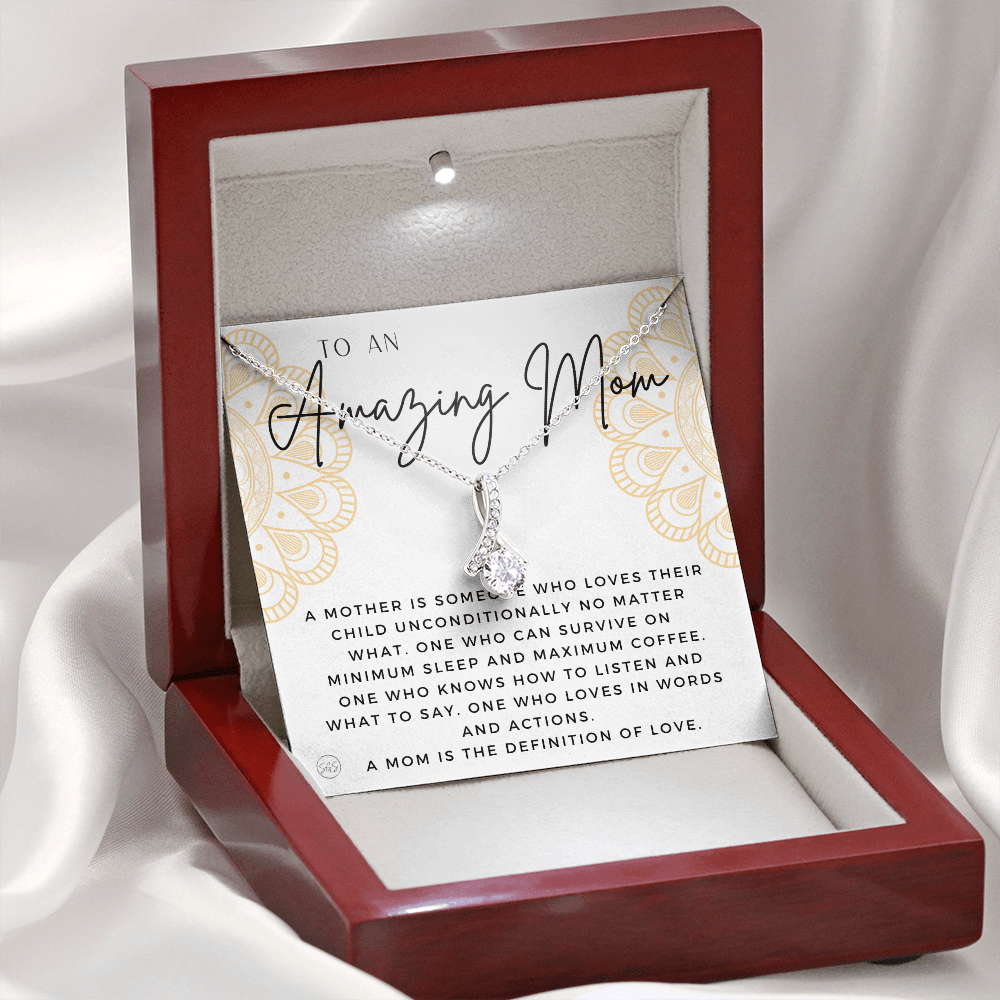 Gift for Mom | For An Incredible Mom, Mother's Day Necklace, From Daughter, Gift for New Mom, Pregnant Sister Gift, Christmas Gift 1112abBA
