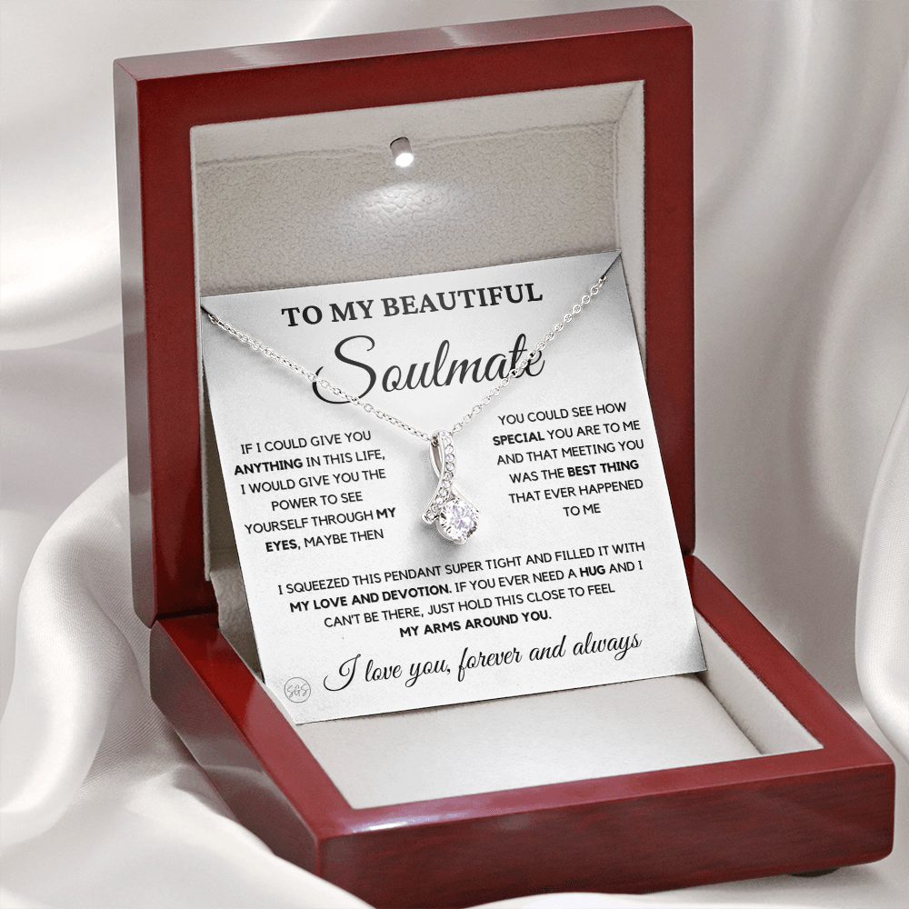 To My Beautiful Soulmate | Love Knot Necklace - Gift for Wife, Gift for Girlfriend, Gift for Fiance, Future Wife, Anniversary for Her 0503aB