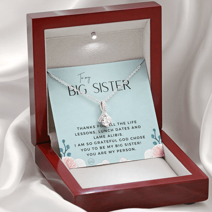 Big Sister Gift | Necklace for Older Sister, Christmas Idea, Birthday Present from Younger Sister, Best Big Sis, Heartfelt & Cute 1111gcBA