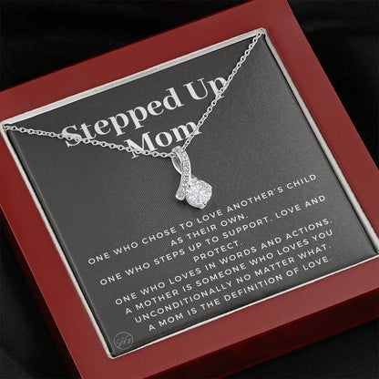 Stepped Up Mom | Gift for Stepmom, Bonus Mom, Stepmother, Mother's Day Present, Grandma, Second Mama, From Step Daughter Son, Christmas, Birthday, Foster 1105bB