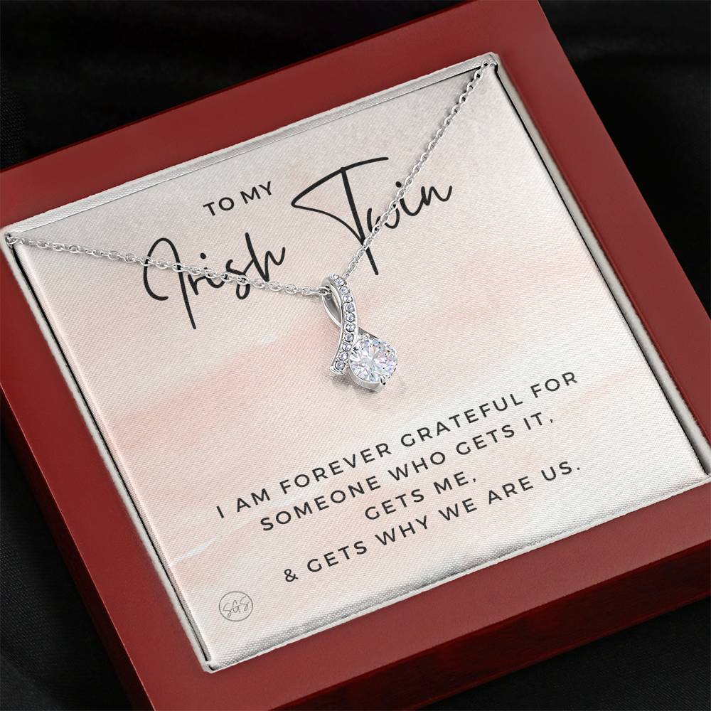 Gift for My Irish Twin | Siblings, Twins, Sisters, From Brother To Sister, Christmas, Birthday,  Best Friend Necklace, Elegant Drop Pendant 0628H