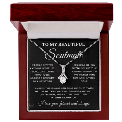 To My Beautiful Soulmate | Love Knot Necklace - Gift for Wife, Gift for Girlfriend, Gift for Fiance, Future Wife, Anniversary for Her 0503bB