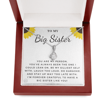 Big Sister Gift | Necklace for Older Sister, Christmas Idea, Birthday Present from Younger Sister, Best Big Sis, Heartfelt & Cute 1111dBA