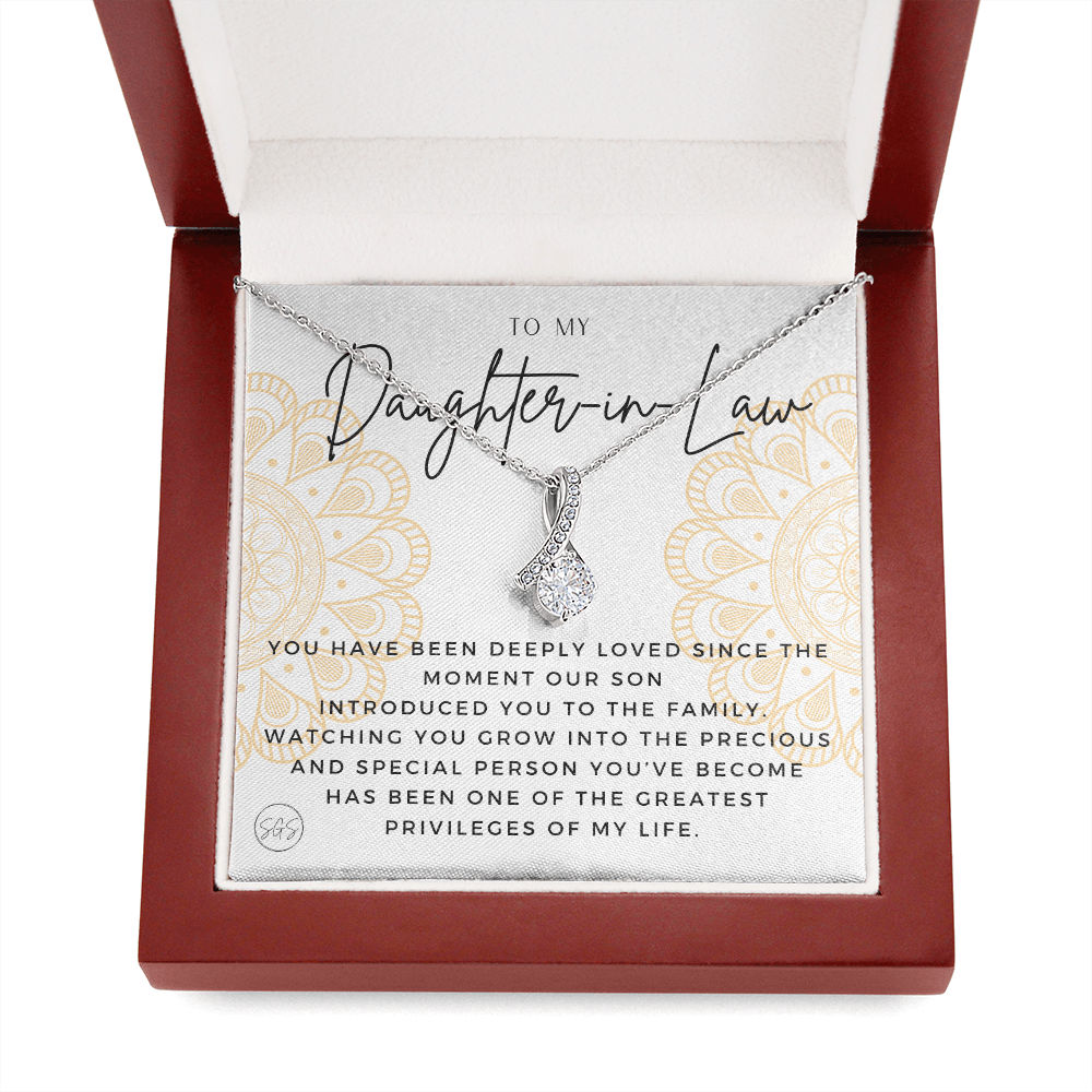 Daughter in Law Gift | Future DIL, Bonus Daughter, From Mother in Law, Father in Law, In Laws, For the Bride, Son's Wife, Fiance 1012DILfbA