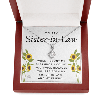 Sister-in-Law Gifts | Husband's Sister, Wife's Sister, Christmas Gift for Sister in Law, Birthday, Wedding, Future Sister Necklace 1103dBA