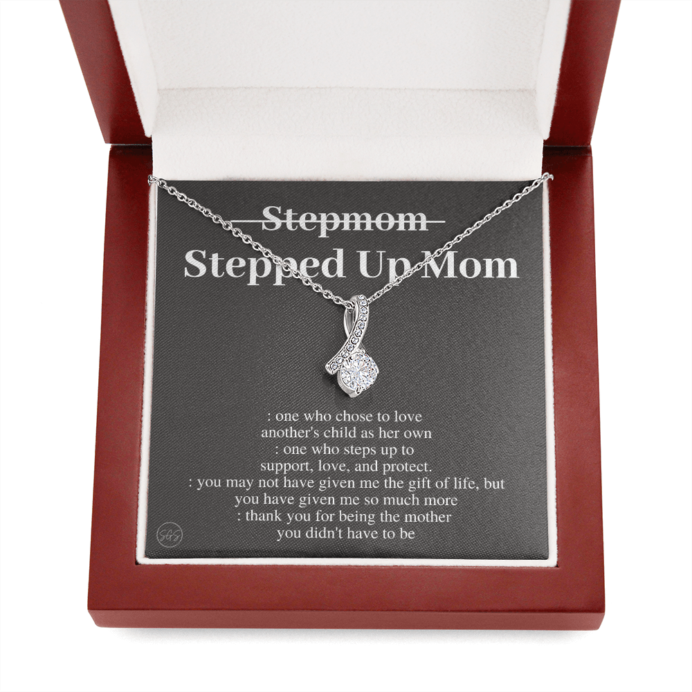 Stepped Up Mom | Gift for Stepmom, Bonus Mom, Stepmother, Grandma, Second Mama, From Step Daughter Son, Christmas, Birthday, Foster 1105dB