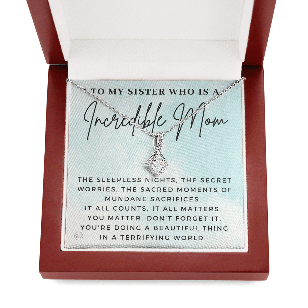 My Sister, An Incredible Mom | Gift for Pregnant Sister, Mother's Day Gift for Sister, Christmas Present for Sister-in-Law, New Mom, Second Child Baby Shower 1112sdBA