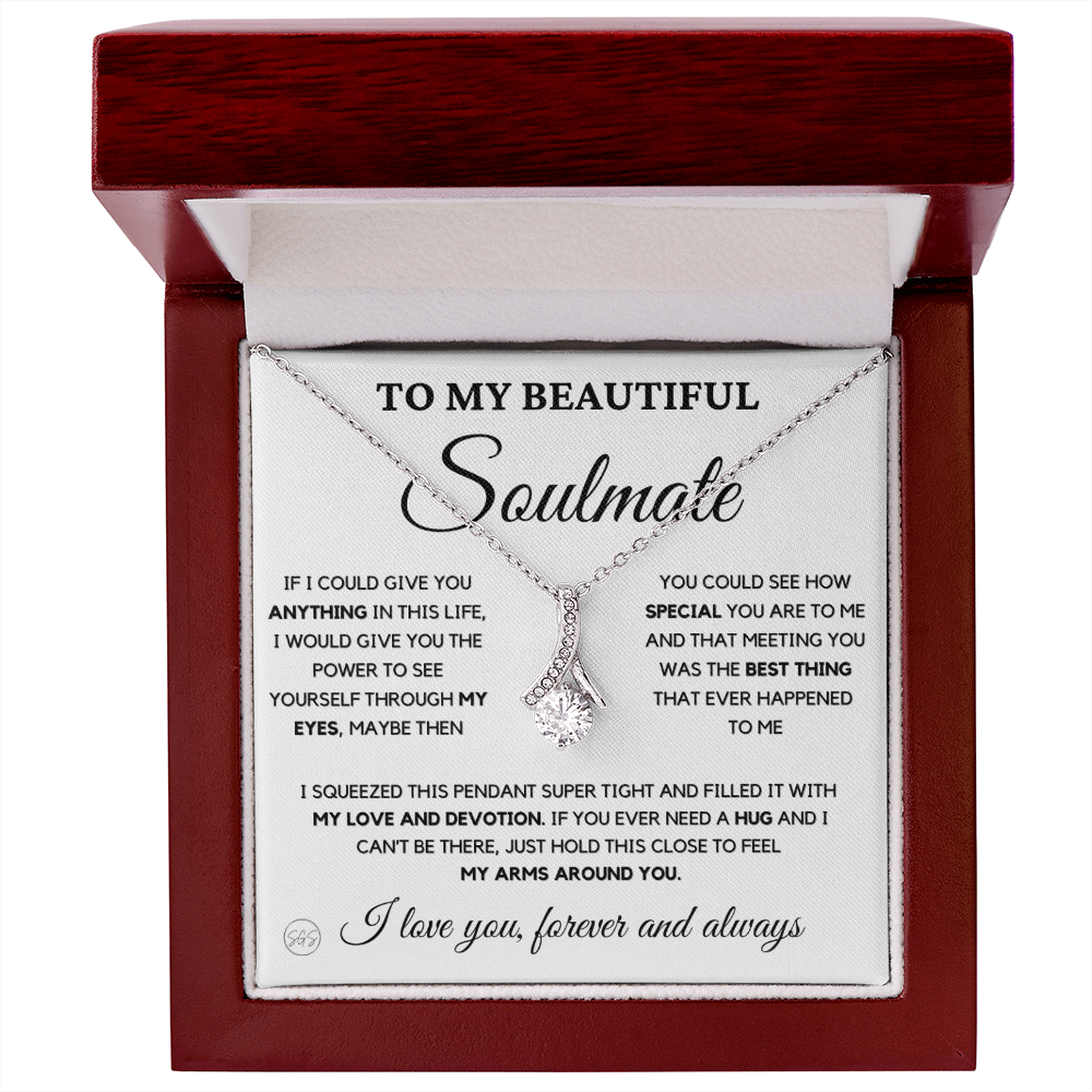 To My Beautiful Soulmate | Love Knot Necklace - Gift for Wife, Gift for Girlfriend, Gift for Fiance, Future Wife, Anniversary for Her 0503aB