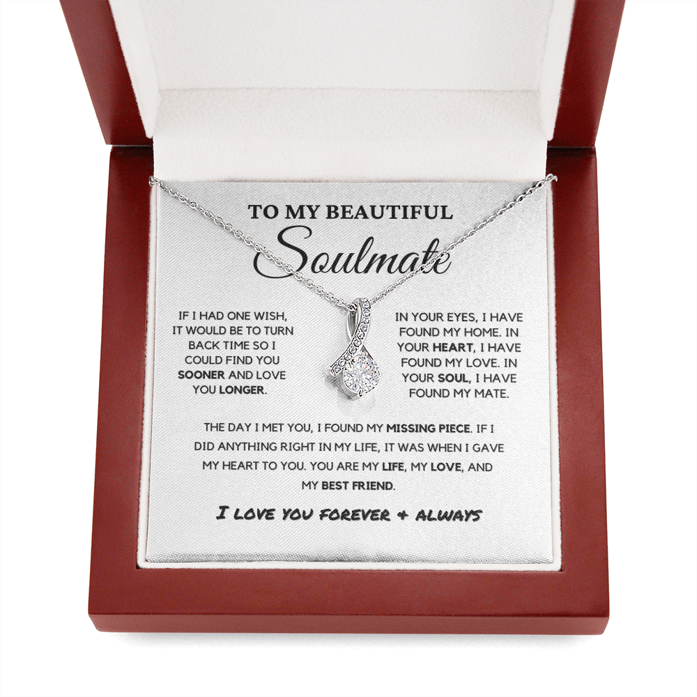 Soulmate - Missing Piece - Eternal Hope Necklace | Romantic Gift for Wife, Fiancé, Girlfriend, Valentine's Day Present 0201bB
