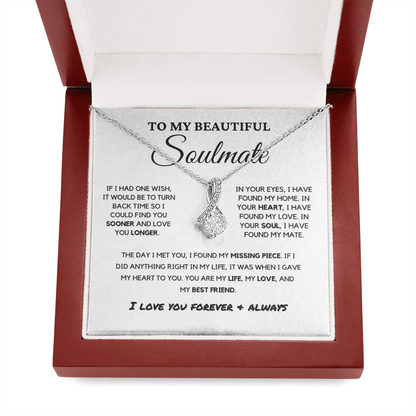 Soulmate - Missing Piece - Eternal Hope Necklace | Romantic Gift for Wife, Fiancé, Girlfriend, Valentine's Day Present 0201bB