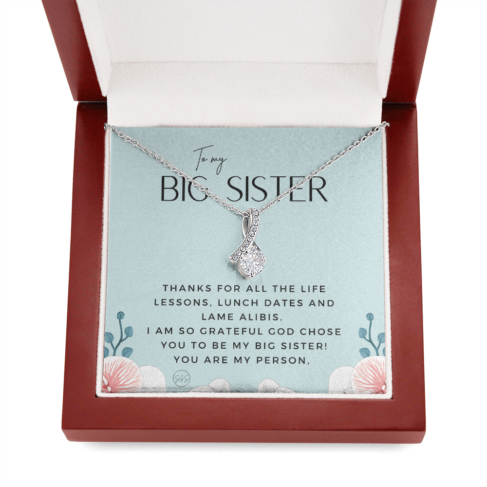 Big Sister Gift | Necklace for Older Sister, Christmas Idea, Birthday Present from Younger Sister, Best Big Sis, Heartfelt & Cute 1111gcBA