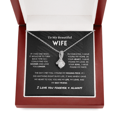 Soulmate - Missing Piece - Eternal Hope Necklace | Romantic Gift for Wife, Fiancé, Girlfriend, Valentine's Day Present 0201cB