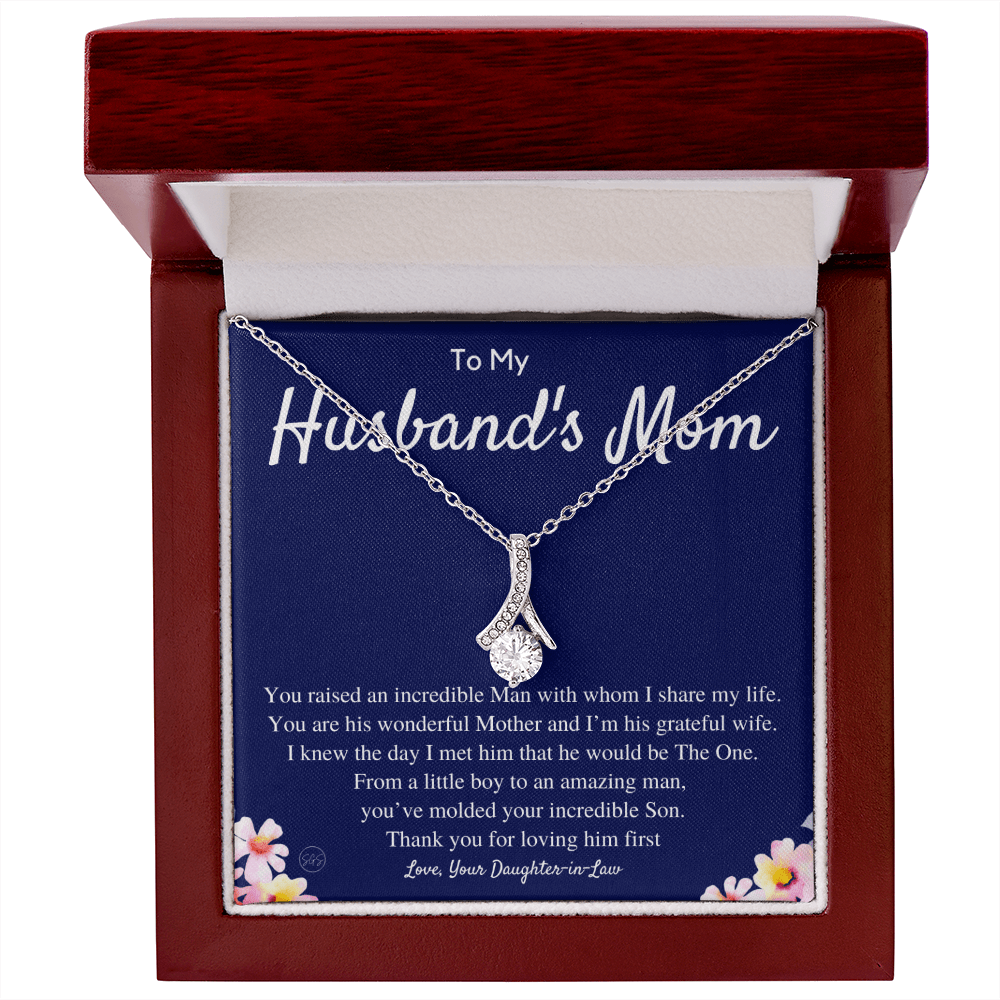 Husband's Mom Gift | Mother in Law Gift, Mother's Day Gift, From Daughter-in-Law, Mother of the Groom Necklace, Birthday, Thank You 0418cB
