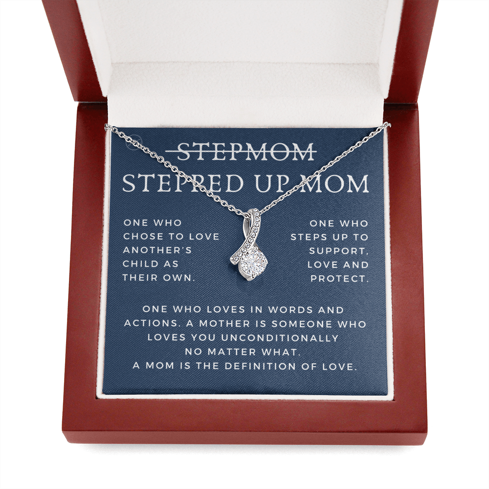 Stepped Up Mom | Gift for Stepmom, Bonus Mom, Stepmother, Grandma, Second Mama, From Step Daughter Son, Mother's Day, Birthday, Foster 125aB