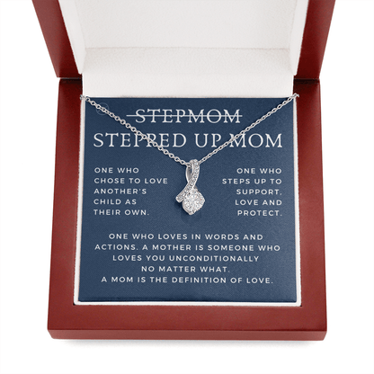 Stepped Up Mom | Gift for Stepmom, Bonus Mom, Stepmother, Grandma, Second Mama, From Step Daughter Son, Mother's Day, Birthday, Foster 125aB