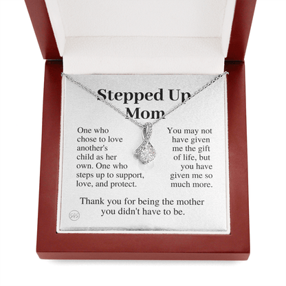 Stepped Up Mom | Gift for Stepmom, Bonus Mom, Stepmother, Grandma, Second Mama, From Step Daughter Son, Mother's Day, Birthday, Foster 125hB