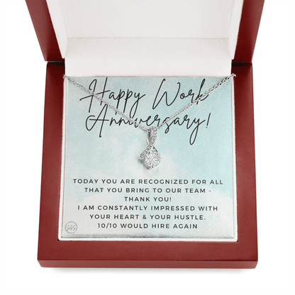 Happy Work Anniversary! Gift From Boss, Hustle, Congrats, Thank You, Christmas, Necklace, Team, Office Present, Employee Appreciation 1029bBA