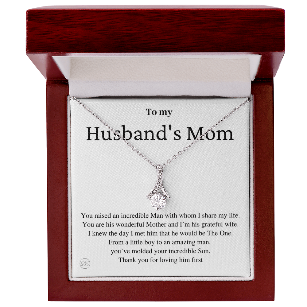 Husband's Mom Gift | Mother in Law Gift, Mother's Day Gift, From Daughter-in-Law, Mother of the Groom Necklace, Birthday, Thank You 0418aB