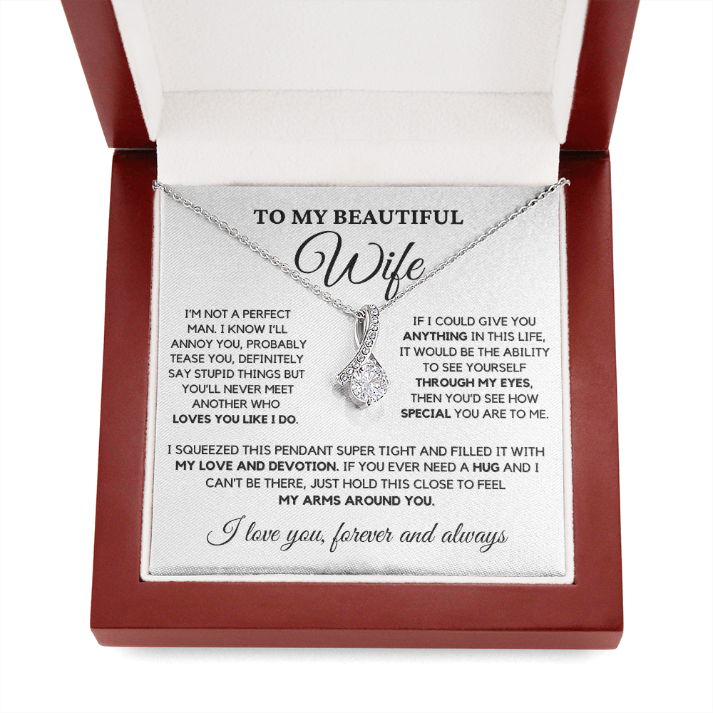 Romantic Gift for Wife - No One Loves You Like I Do | Anniversary Gift from Husband, Valentine's Day Present, Alluring Beauty Necklace