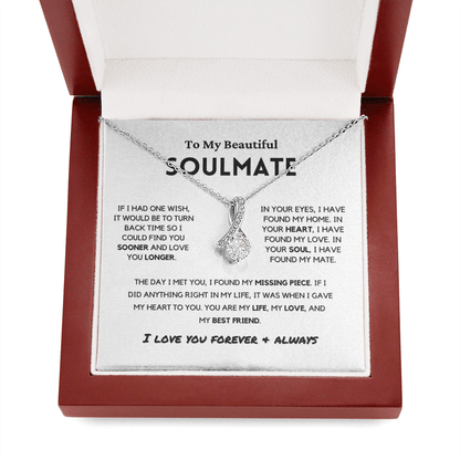 Soulmate - Missing Piece - Eternal Hope Necklace | Romantic Gift for Wife, Fiancé, Girlfriend, Valentine's Day Present 0201aB