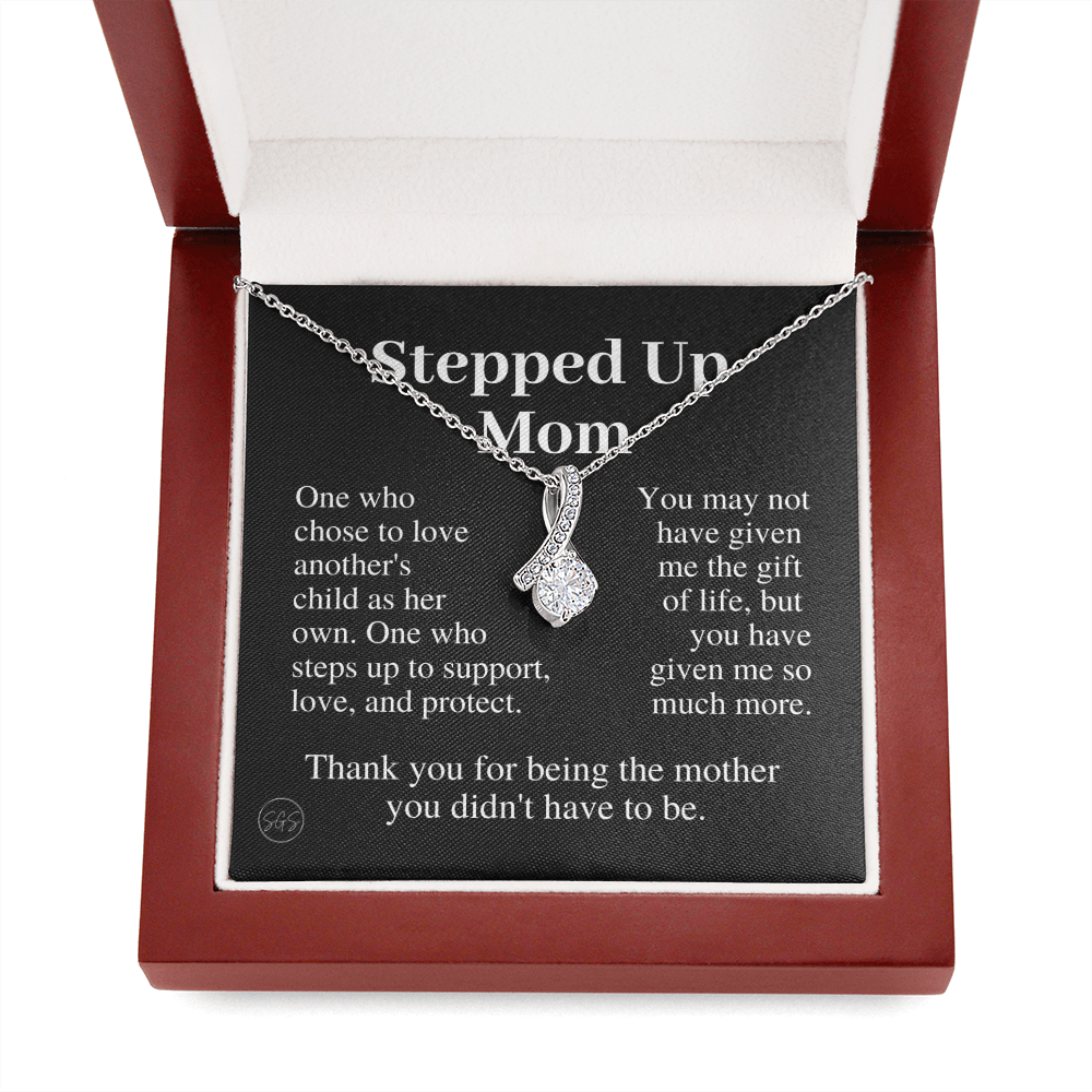 Stepped Up Mom | Gift for Stepmom, Bonus Mom, Stepmother, Grandma, Second Mama, From Step Daughter Son, Mother's Day, Birthday, Foster 125gB