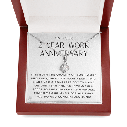 2 Year Job Anniversary Gift | Thank You Gift from Boss, Employee Work Appreciation, Co-Worker, Congrats, Years of Service WA2b