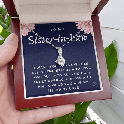Sister-in-Law Gifts | Husband's Sister, Wife's Sister, Christmas Gift for Sister in Law, Birthday, Wedding, Future Sister Necklace 1103gBA