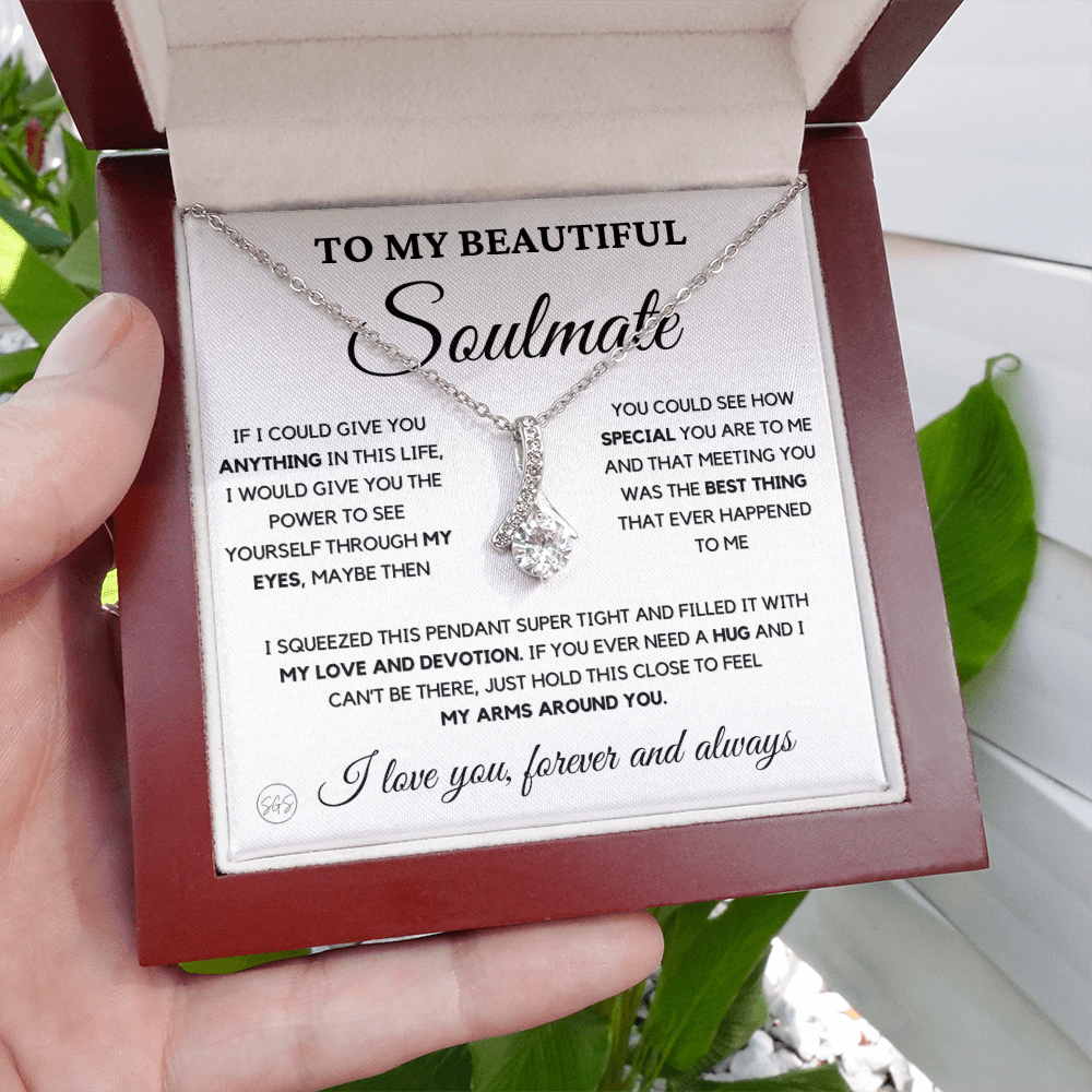 To My Beautiful Soulmate | Love Knot Necklace - Gift for Wife, Gift for Girlfriend, Gift for Fiance, Future Wife, Anniversary for Her 0503aB