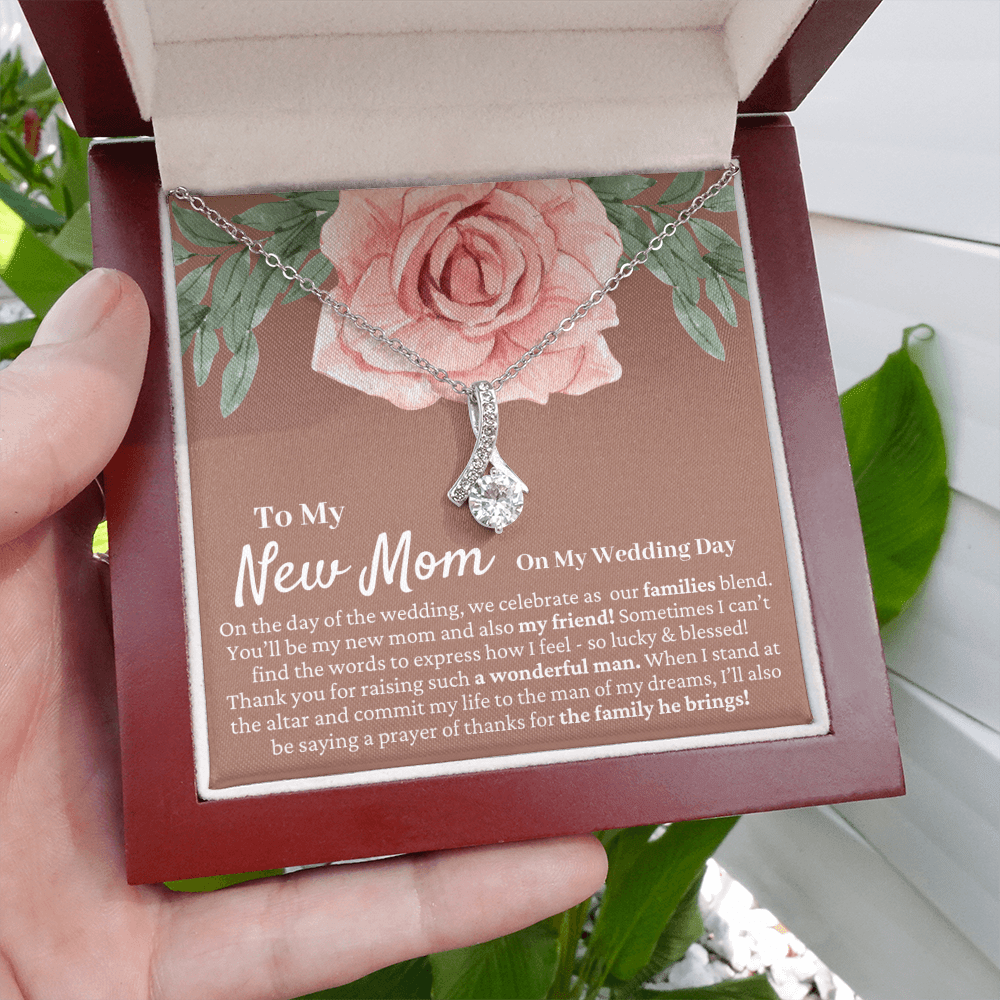 Mother in Law Wedding Gift from Bride - Mother of the Groom Necklace, Sentimental Future MIL, Mother-In-Law Gift, Desert Rose B