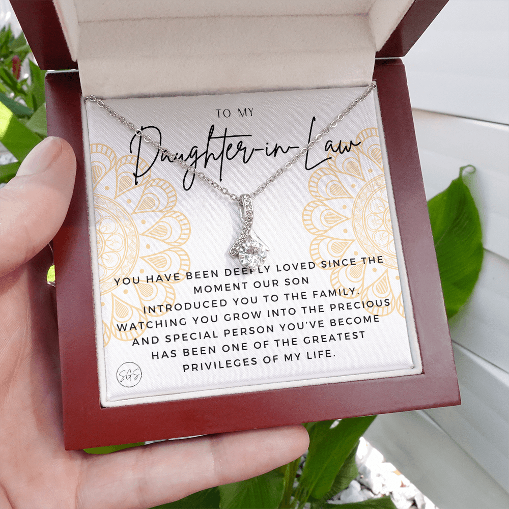 Daughter in Law Gift | Future DIL, Bonus Daughter, From Mother in Law, Father in Law, In Laws, For the Bride, Son's Wife, Fiance 1012DILfbA