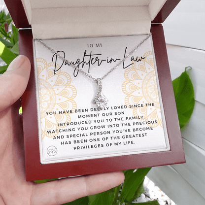 Daughter in Law Gift | Future DIL, Bonus Daughter, From Mother in Law, Father in Law, In Laws, For the Bride, Son's Wife, Fiance 1012DILfbA