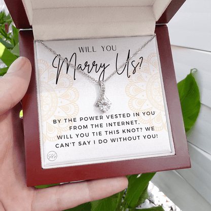 Wedding Officiant Proposal Gift | Will You Marry Us? Will You Be Our Officiant? For Friends, Best Friend Bestie Necklace Bridal Party 0817hbA