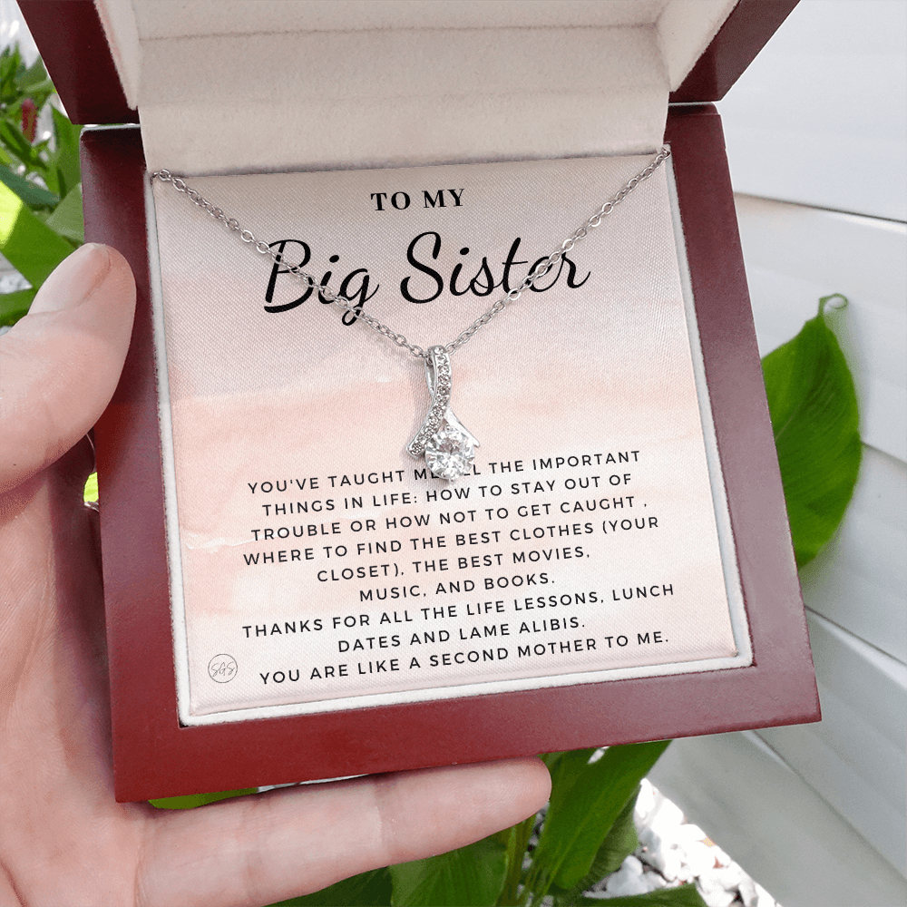 Big Sister Gift | Necklace for Older Sister, Christmas Idea, Birthday Present from Younger Sister, Best Big Sis, Heartfelt & Cute 1111eBA