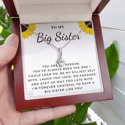 Big Sister Gift | Necklace for Older Sister, Christmas Idea, Birthday Present from Younger Sister, Best Big Sis, Heartfelt & Cute 1111dBA