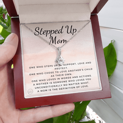 Stepped Up Mom | Gift for Stepmom, Bonus Mom, Stepmother, Grandma, Second Mama, From Step Daughter Son, Christmas, Birthday, Foster 1026cB