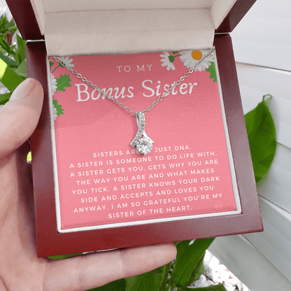 Bonus Sister Gift | Sister in Law Gift, Best Friend Necklace, Roommate, Step Sister, Christian, Birthday 25th, 16th, 30th, Christmas 1104bBA
