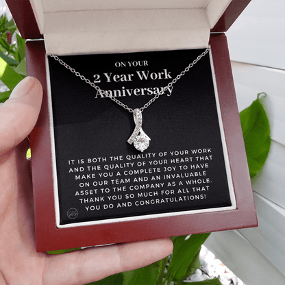 2 Year Job Anniversary Gift | Thank You Gift from Boss, Employee Work Appreciation, Co-Worker, Congrats, Years of Service AN02B