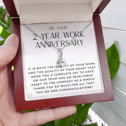 2 Year Job Anniversary Gift | Thank You Gift from Boss, Employee Work Appreciation, Co-Worker, Congrats, Years of Service WA2b