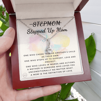 Stepped Up Mom | Gift for Stepmom, Bonus Mom, Stepmother, Grandma, Second Mama, From Step Daughter Son, Christmas, Birthday, Foster 1026eB