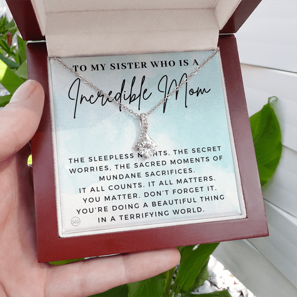 My Sister, An Incredible Mom | Gift for Pregnant Sister, Mother's Day Gift for Sister, Christmas Present for Sister-in-Law, New Mom, Second Child Baby Shower 1112sdBA