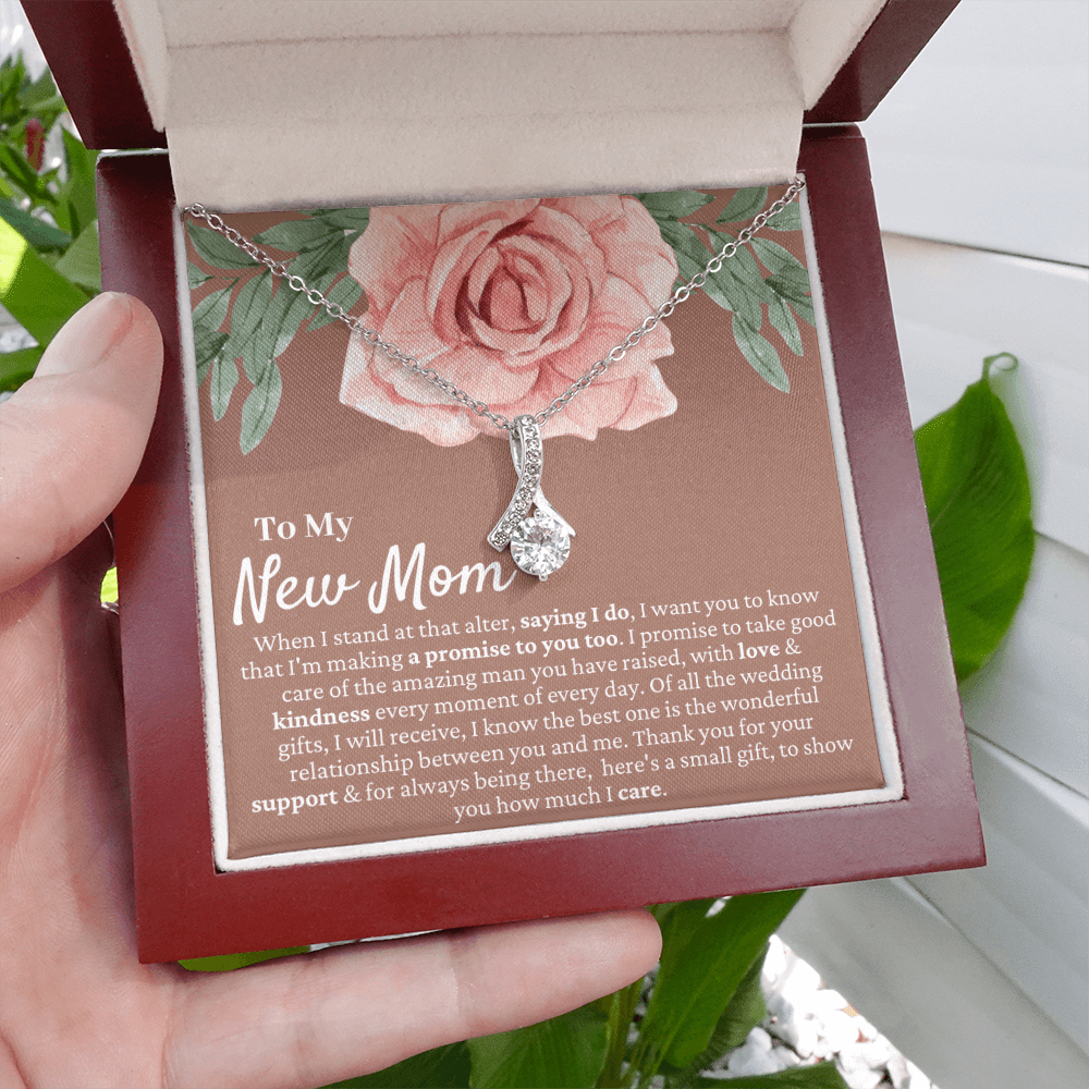 Mother in Law Wedding Gift from Bride - Mother of the Groom Necklace, Sentimental Future Mother-in-Law, MIL Gift, Desert Rose B