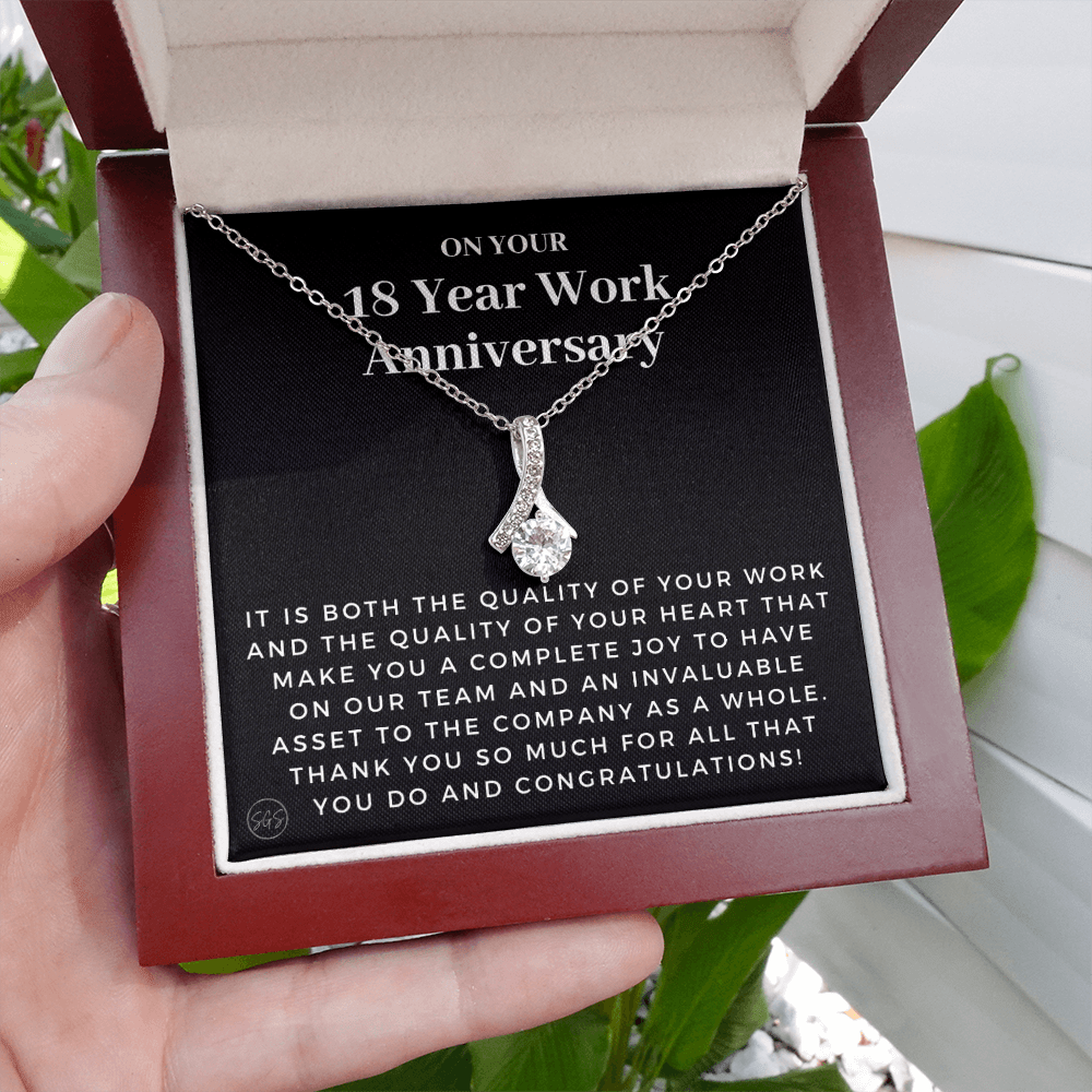 18 Year Job Anniversary Gift | Thank You Gift from Boss, Employee Work Appreciation, Co-Worker, Congrats, Years of Service AN18B