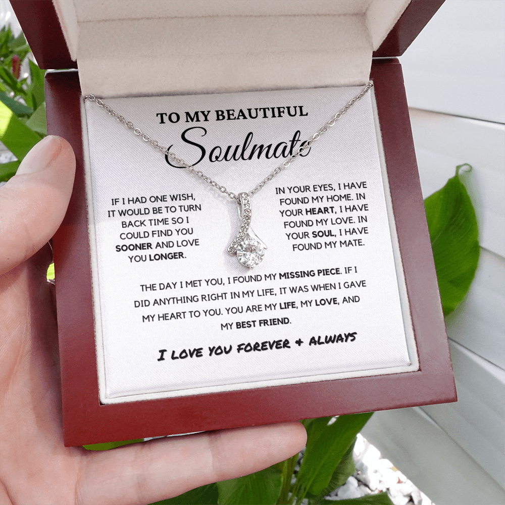 Soulmate - Missing Piece - Eternal Hope Necklace | Romantic Gift for Wife, Fiancé, Girlfriend, Valentine's Day Present 0201bB