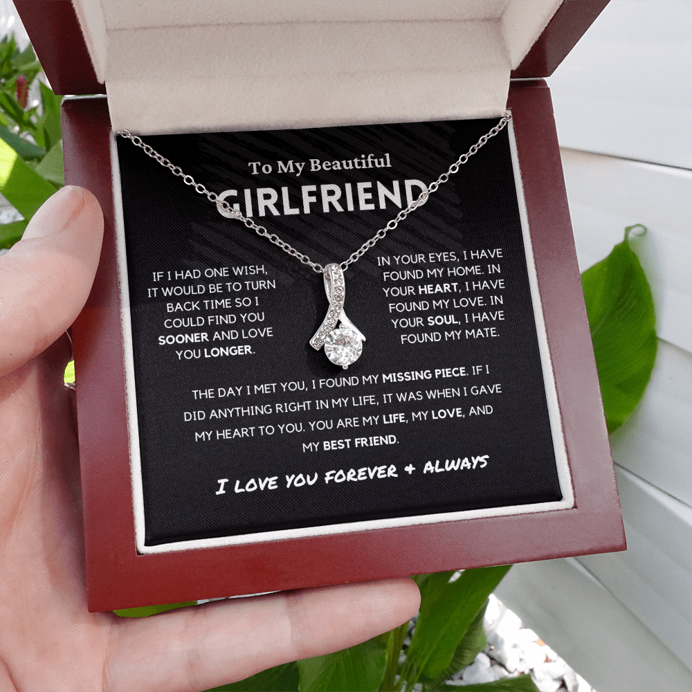Soulmate - Missing Piece - Eternal Hope Necklace | Romantic Gift for Wife, Fiancé, Girlfriend, Valentine's Day Present 0201dB